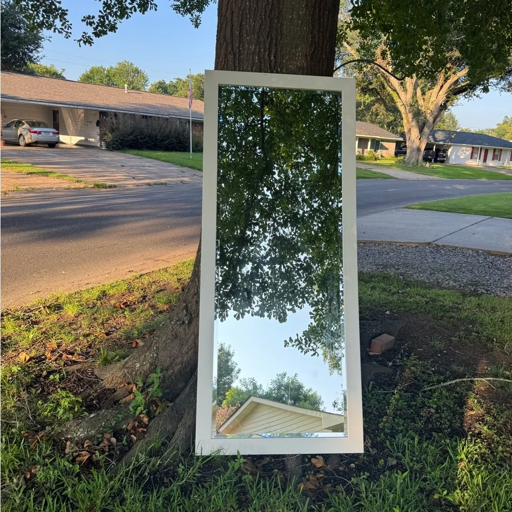 Elegant White Framed Wall Mirror